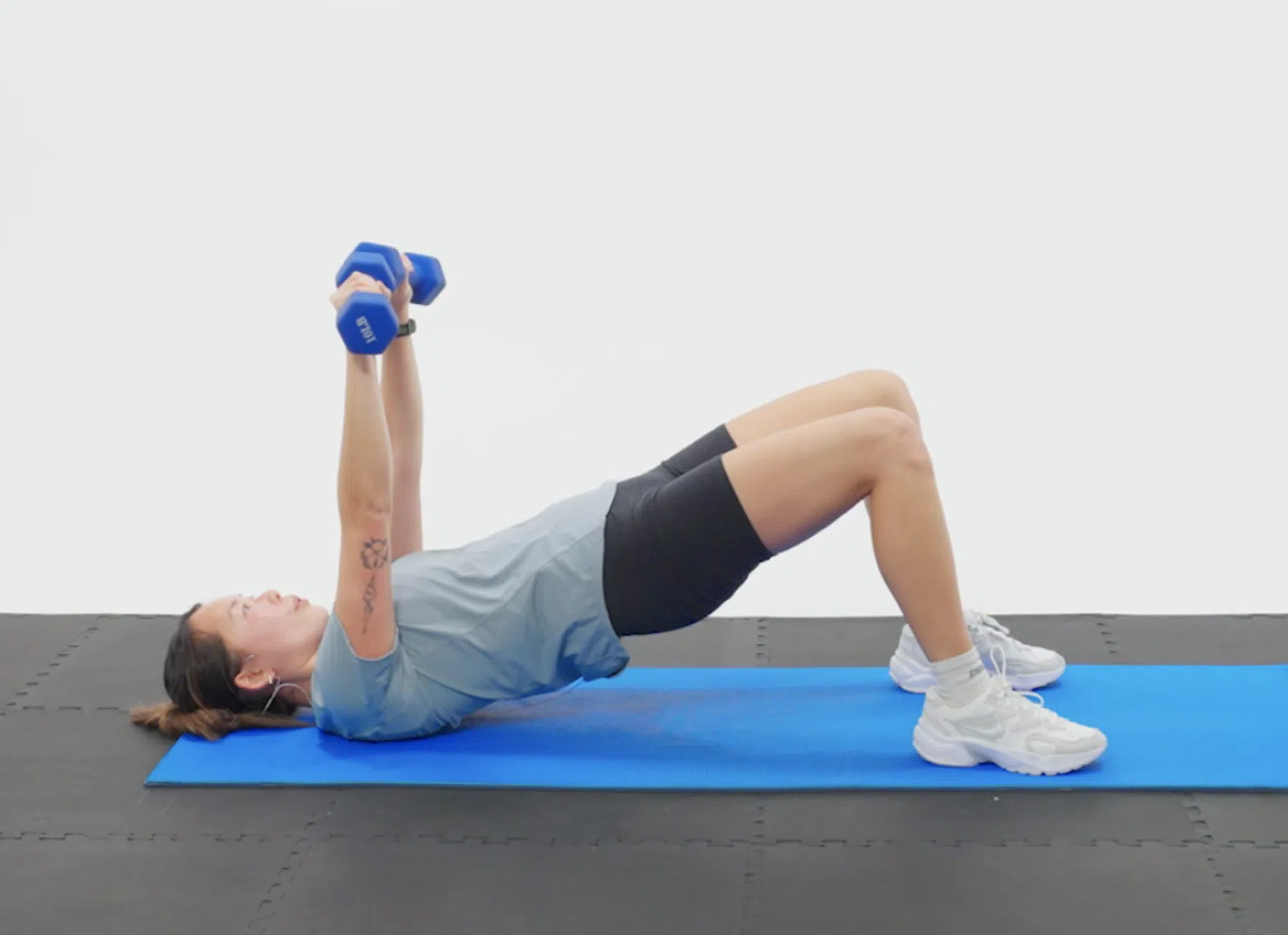 Glute Bridge Hold + Chest Press